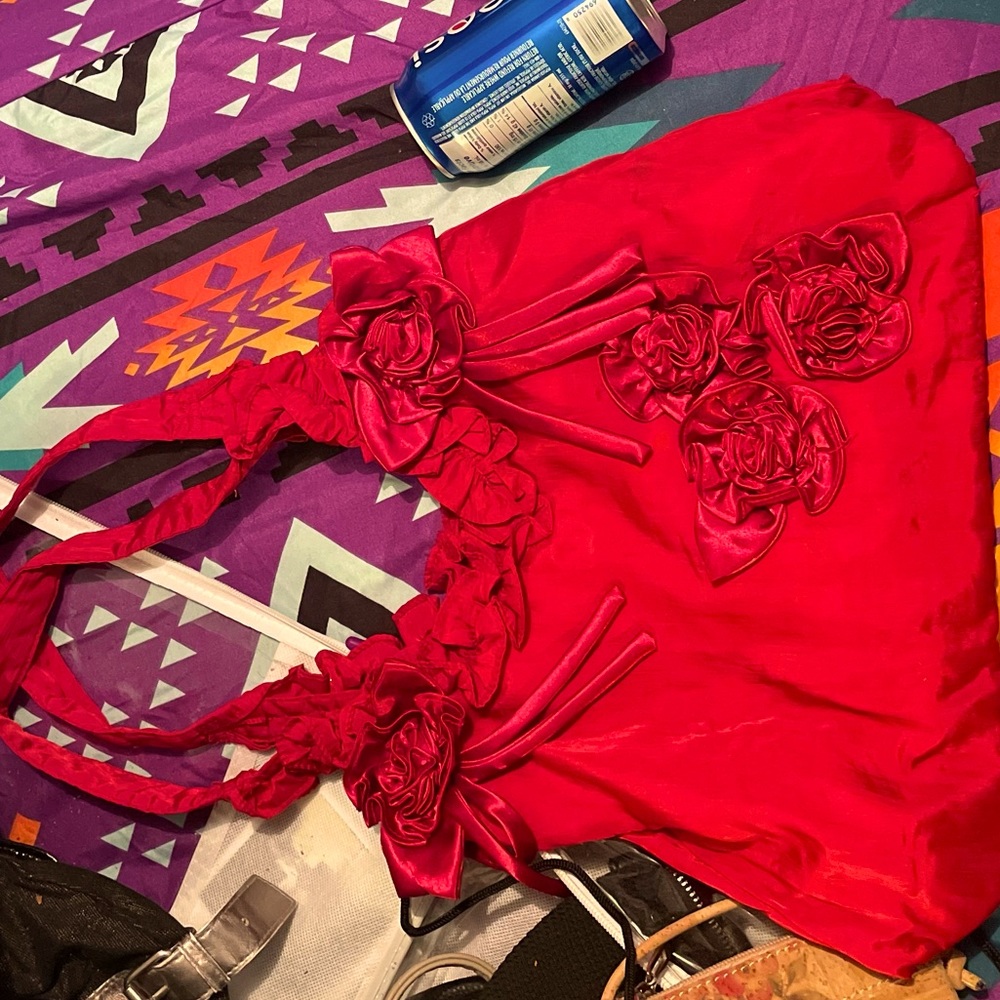 Silk rose purse